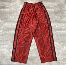 vintage NIKE BASKETBALL tearaway pants Mens M Y2K 2000s wide leg baggy red black