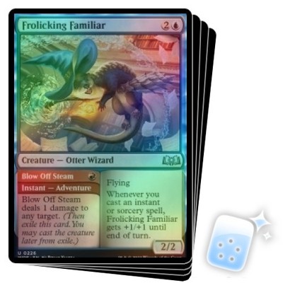 FOIL FROLICKING FAMILIAR X4 Wilds Of Eldraine WOE Magic MTG MINT CARD