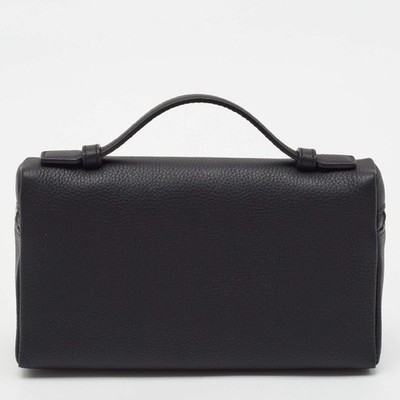 Loro Piana Extra Pocket L19 Black Leather Pouch | eBay
