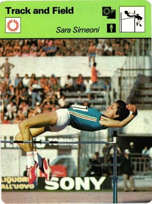 SARA SIMEONI Italian High Jump Track & Field 1979 UK SPORTSCASTER CARD #69-22