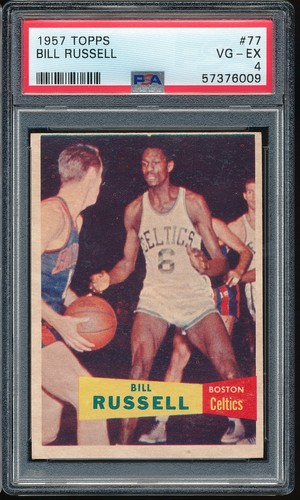 1957 Topps Bill Russell RC #77 PSA 4 - Celtics HOF