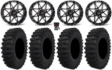 ITP Tornado 15" Wheels Black 32" Dual Threat Tires Yamaha YXZ1000R