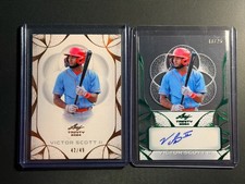 Victor Scott II Leaf Trinity 2024 Red Foil #/49 & Clear Auto Green #/25