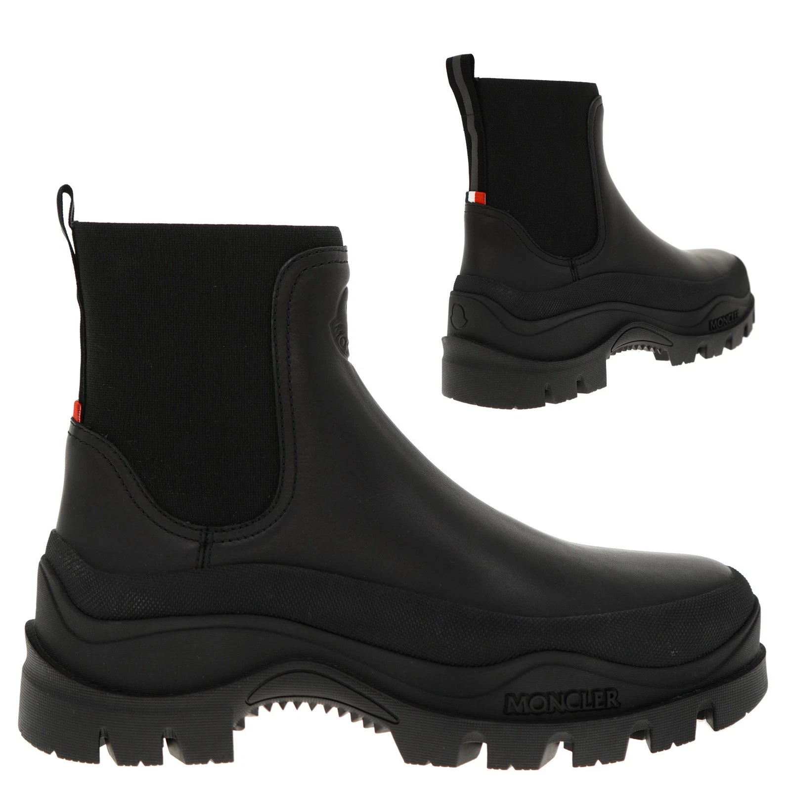 Moncler — Moncler Larue Chelsea Ankle Boots Black Leather Size 9 US New