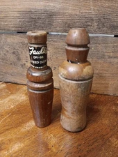 2 Vintage Faulk's Wooden Duck Call honker goose Lake Charles LA