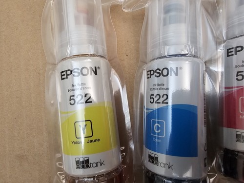 Genuine Epson 522 Ink Bottles 4 Pack for ET-2720 ET-2800 ET-2803 ET-4700 ET-4800 - Picture 2 of 8