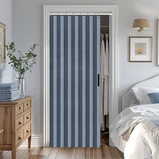 Accordian Style Door Curtains for Bedroom, and Closet Without Door, Room Divider