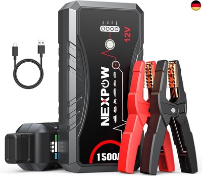 NEXPOW Starthilfe Powerbank, Spitzstrom Tragbare Auto Starthilfe 12V für 7.0L 