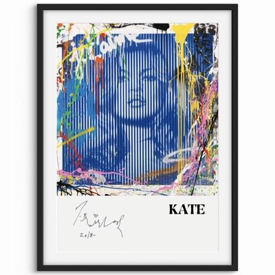 Mr Brainwash - Kate Moss 2018 signierter Posterdruck, Größe A3.