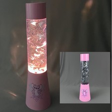 Paladone Disney Lilo and Stitch Angel Glitter Lamp Night Light Pink Silver Works