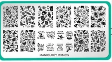 HTF Maniology MXM015 Bundle Monster Nail Stamp Plate Halloween Witchy Skeleton