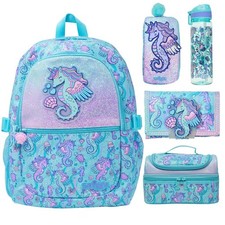 Children Cute Cartoon Seashore School Backpack Lightweight Bookbag