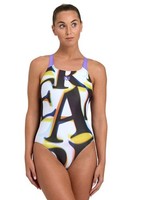 Arena Damen Badeanzug Groovy Swimsuit Swim Pro B, Mehrfarbig, DE36 UK/USA32