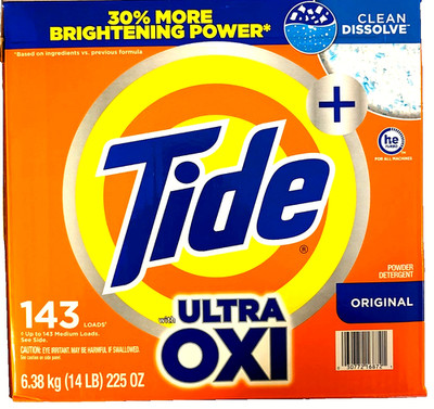Tide Ultra Oxi he Powder Laundry Detergent Original 225 Oz (14 lb) 143 Loads