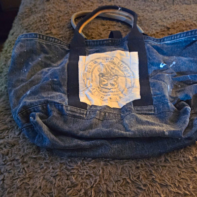 Ralph Lauren Denim & Supply Blue Solid Duffle Bag Mens Double Handles