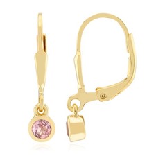 Rosa Turmalin-Ohrringe aus vergoldetem Silber