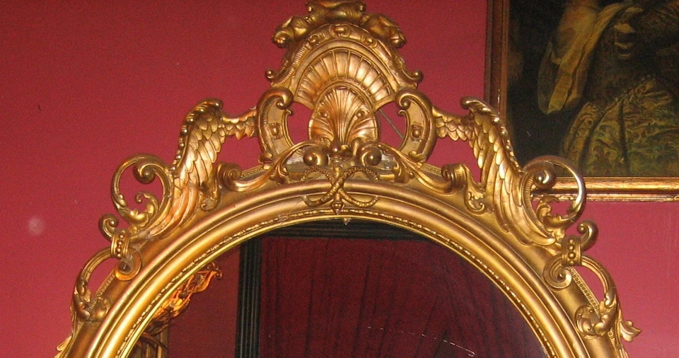 Espejo victoriano tamaño palacial americano siglo XIX de más de 7 pies de altura Foto 2 de 4