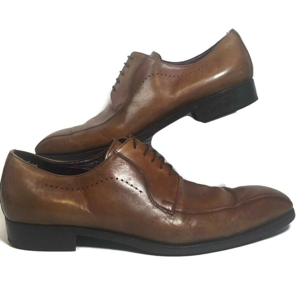 Johnston & Murphy Men\'s Brown Leather Derby Dress Shoes Size 11 Medium‎ Italy s-l400.jpg main image 2
