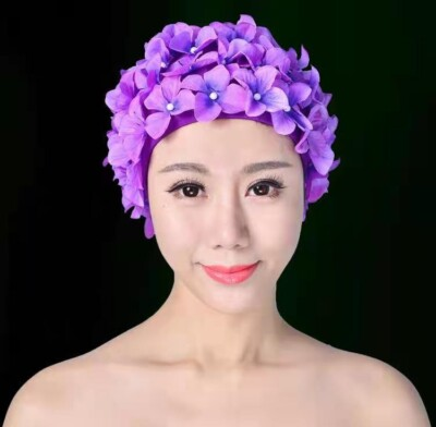 #ad Bathing Cap Swimming Accessories Flower Swim Women’S Petal Swim Hat Bathing
