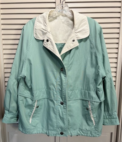 Izzy Sport Mint Green Snap Up Jacket Collar Cord/Toggle Size See Measurements