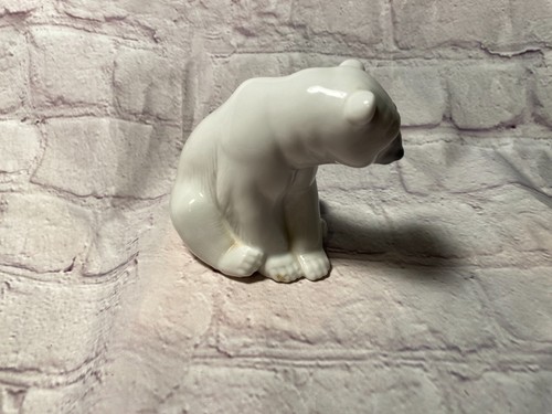 Lladro Polar Bear Figurine Sitting Polar Bear 1209 Spain Hand Painted Porcelain - Picture 4 of 11