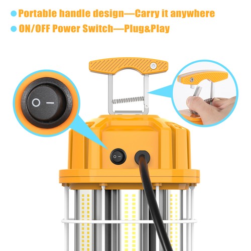 Linkable 100W LED Temporary Work Light Construction Jobsite Light 5000K Daylight - Picture 7 of 9