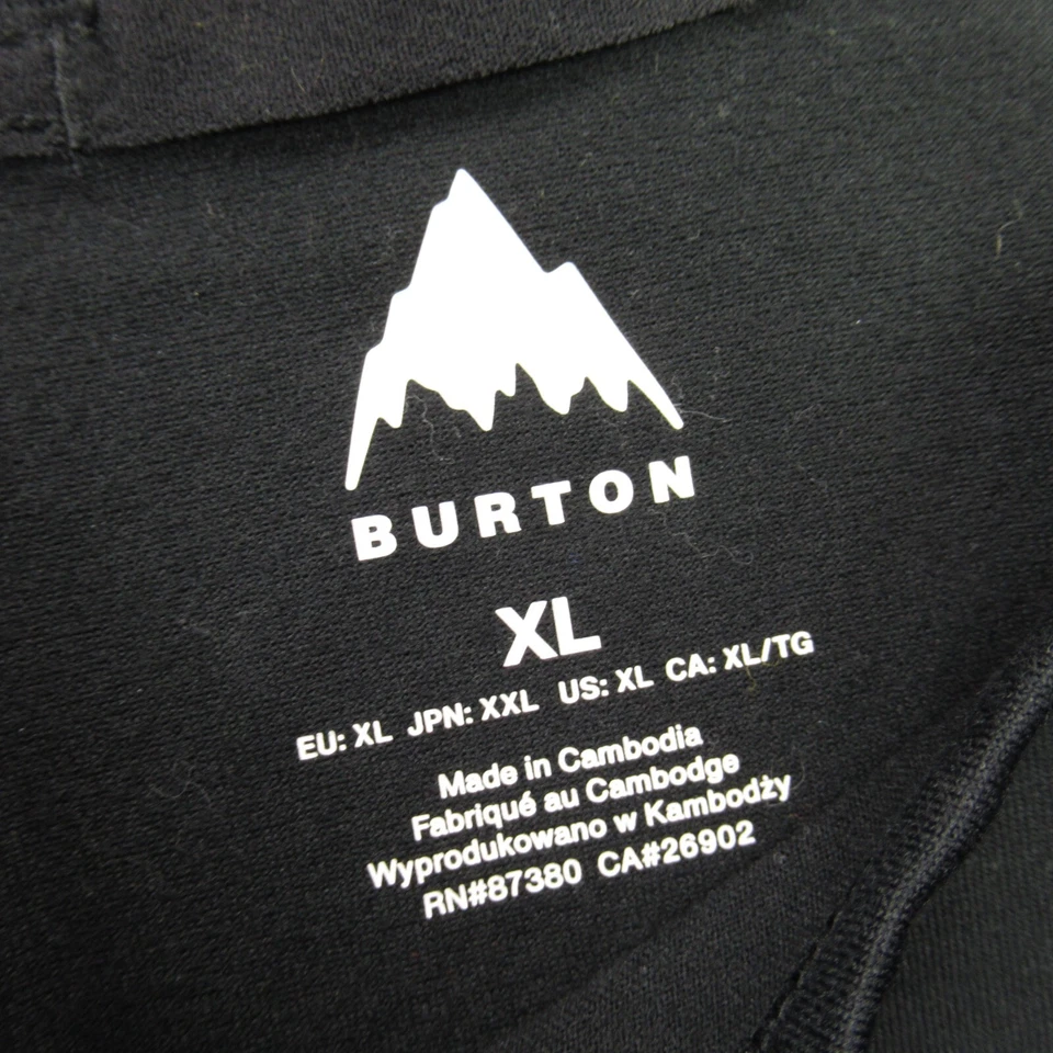 Camisa Burton Para Hombres XL Manga Larga Cuello Redondo Ligera Pullover Negra Elastizada Foto 3 de 4