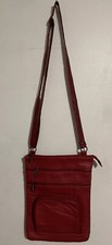 Red Leather Adjustable Strap Sling Bag
