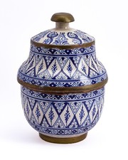 Fez Kermik Marokko Buttergef&auml;&szlig; orientalische Kunst Afrikanische Kunst