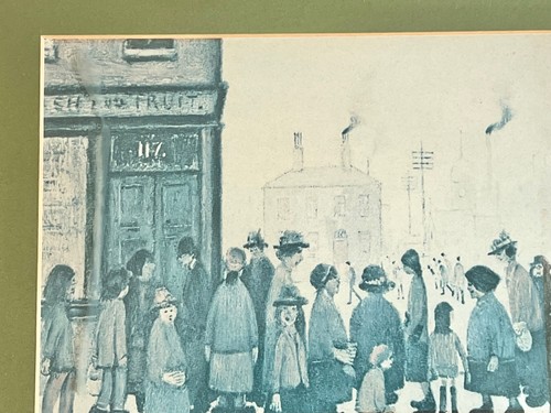 1943 LS Lowry Print Waiting For The Shops To Open TV Prop Social History Decor - Picture 2 of 8