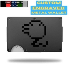 Custom TAMAGOTCHI PIXEL SPRITE Laser Engraved Wallet - Pick A Wallet Color