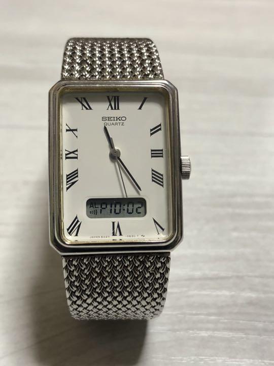 Seiko Hybrid E029-5450 Vintage Rare Date Quartz Mens Watch