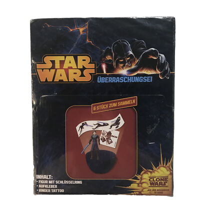 Star Wars Clone Wars 6 Mystery Eggs Action Figure Sticker Tattoo In German