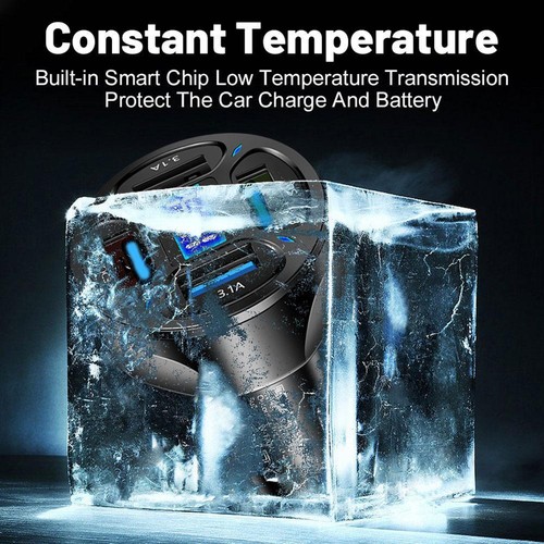 Digital Display 4 in 1 Car Charger USB Android QC3.0 Car 66W High Power D9H8 - Photo 9 sur 16