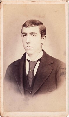 Vtg Victorian CDV Photo BY Patton & Dietrich Dapper Man Reading PA 716-93