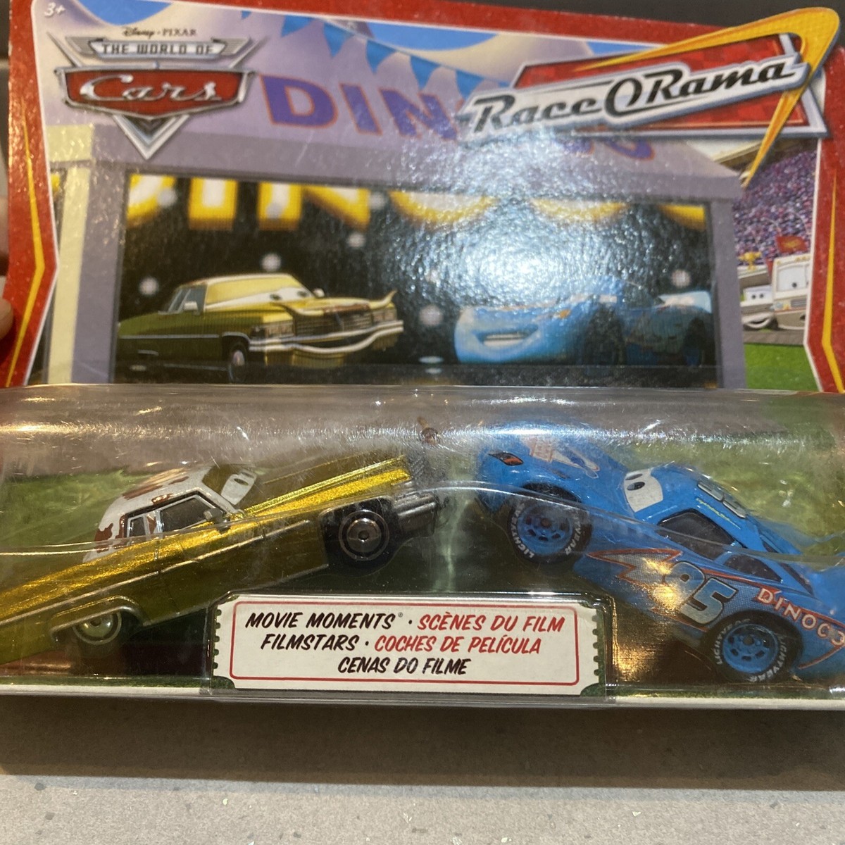 Disney Pixar Cars Race O Rama dinaco blue lightning McQueen & Tex