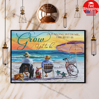 Turtle Couple Beach Old Along With Me The Best Is Grow Yet To Be Poster Matte...