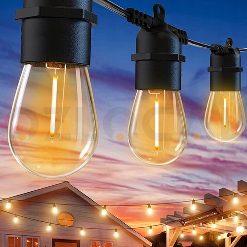 55FT 15LED Solar Festoon Lights String Light Xmas Wedding Party Outdoor Doecor - Picture 9 of 14