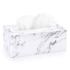Marble Tissue Box Cover Rectangular Facial Tissue Box Holder for Bathroom Desk