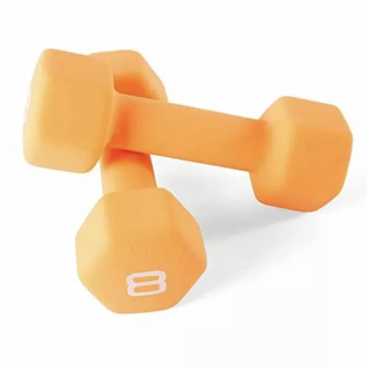 NEW CAP 8 LB Hex Neoprene Dumbbells Hand Weights Pair Set 16 LBS Pound FREE SHIP