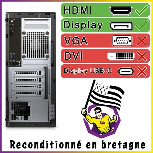 PC Dell Optiplex 3040 MT Intel I3-6100 RAM 16Go SDD 240Go W11 Wifi - Photo 5/5