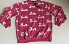Barbie Hot Pink Logo Crewneck Sweatshirt Mattel Barbie Movie Women  s Sz L NEW