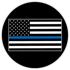Police Law Enforcement Thin Blue Line American Flag Bumper Sticker Decal 5"