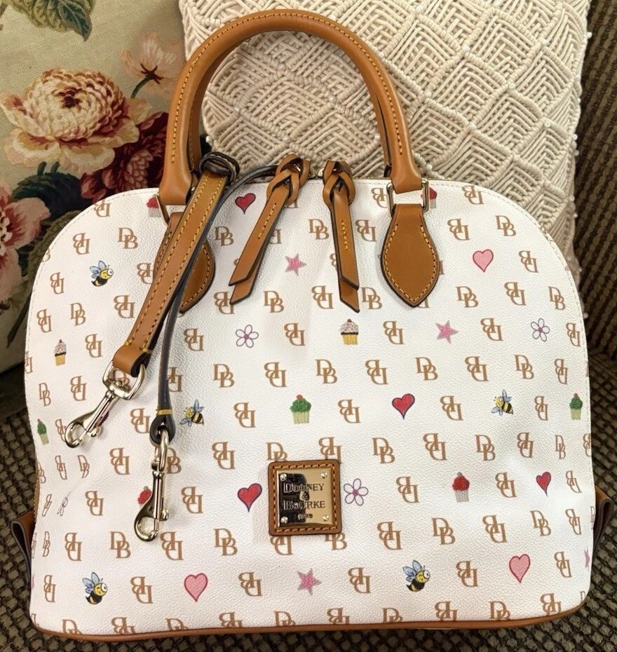 Bolso Dooney Bourke Blanco Novedad Gretta Logo Floral Corazón Abeja Cupcake Star Foto 2 de 4
