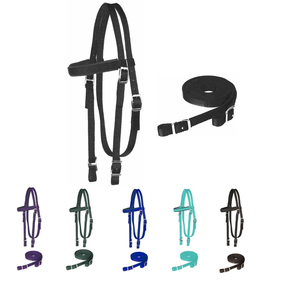 Majestic Ally Nylon Acolchado Diadema con Riendas para Caballos Foto 3 de 4