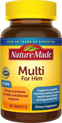 Nature Made Multivitamin For Him With No Iron, Mens Multivitamins For Daily For