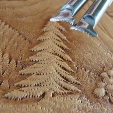 Stainless Steel Barry King - Fine Pine Tree Pictorial Stamp Set (2 Leather Tools