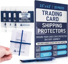 Premium Bundle Trading Card Shipping Protector with Rubber Bands | Graded Cards 