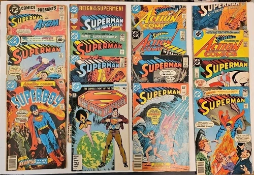 Superman Comic Books Lot Of 15 DC - Man Of Steel - Action Comics - Vintage 🔥