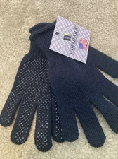 Worldwide Research Dot Gripper Gloves Acrylic Tech Size Medium Black